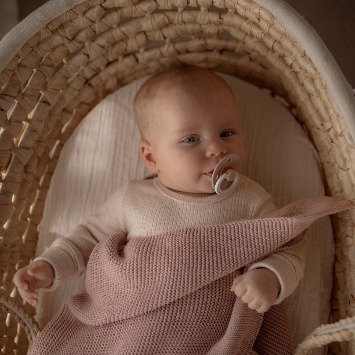 Classic Knit Blankie - Dusty Rose