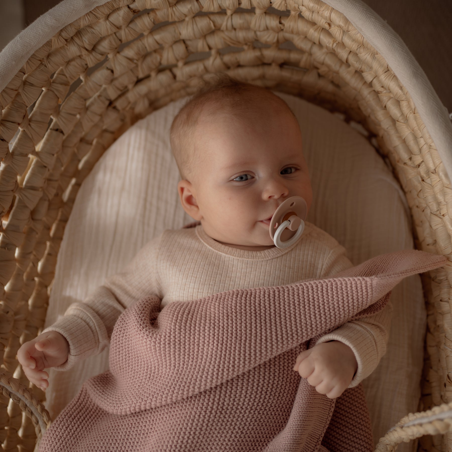 Classic Knit Blankie - Dusty Rose