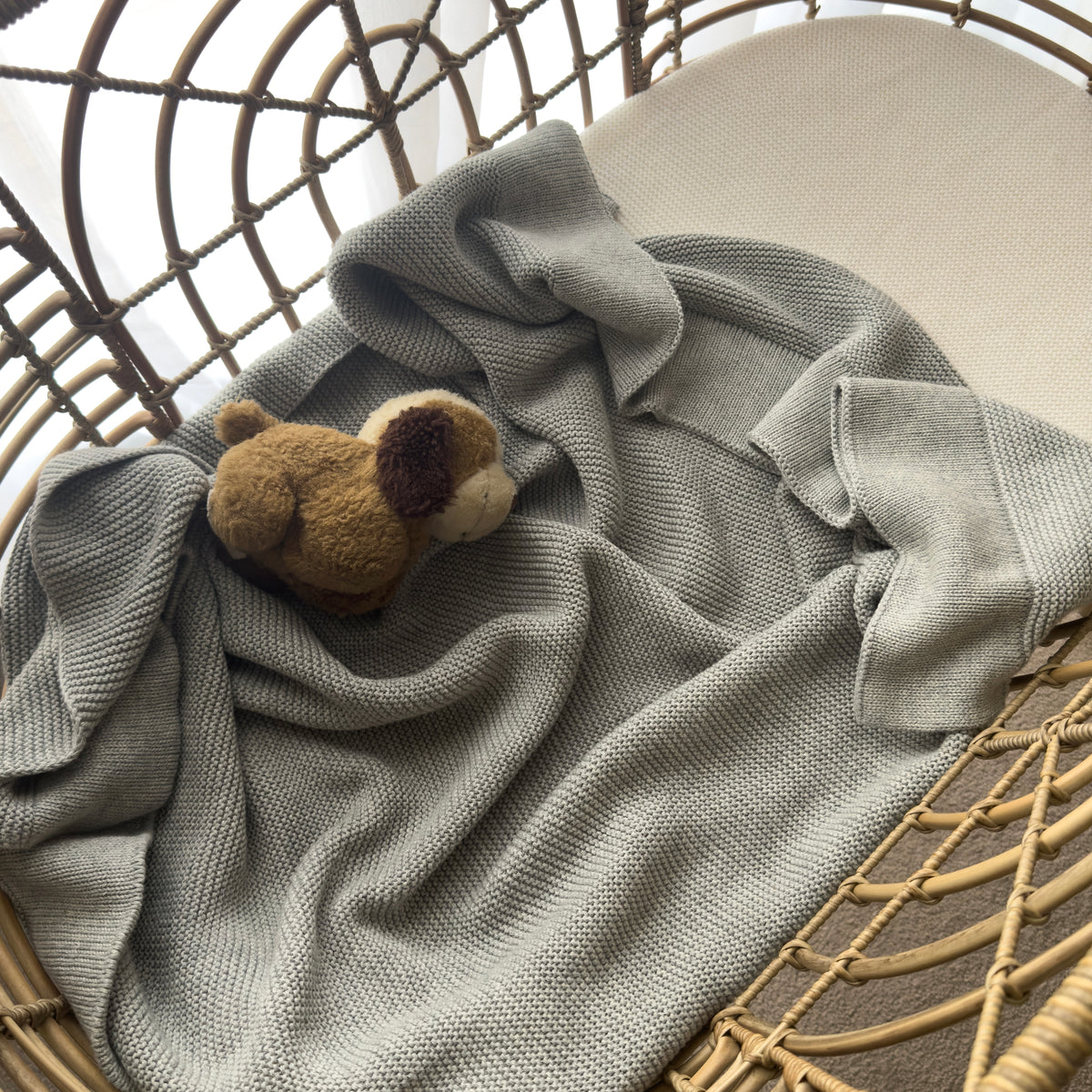 Classic Knit Blankie - Pebble