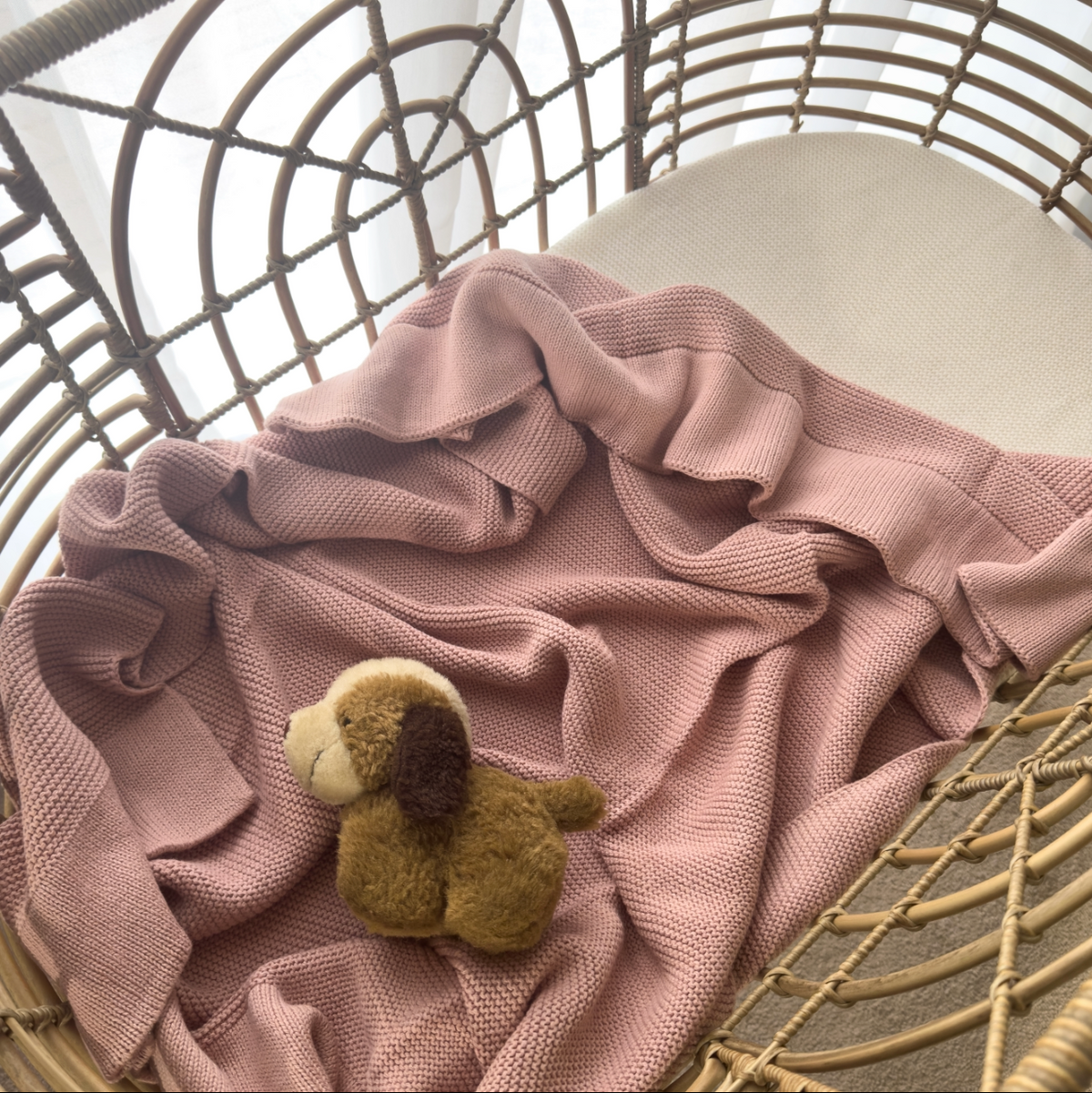 Classic Knit Blankie - Dusty Rose