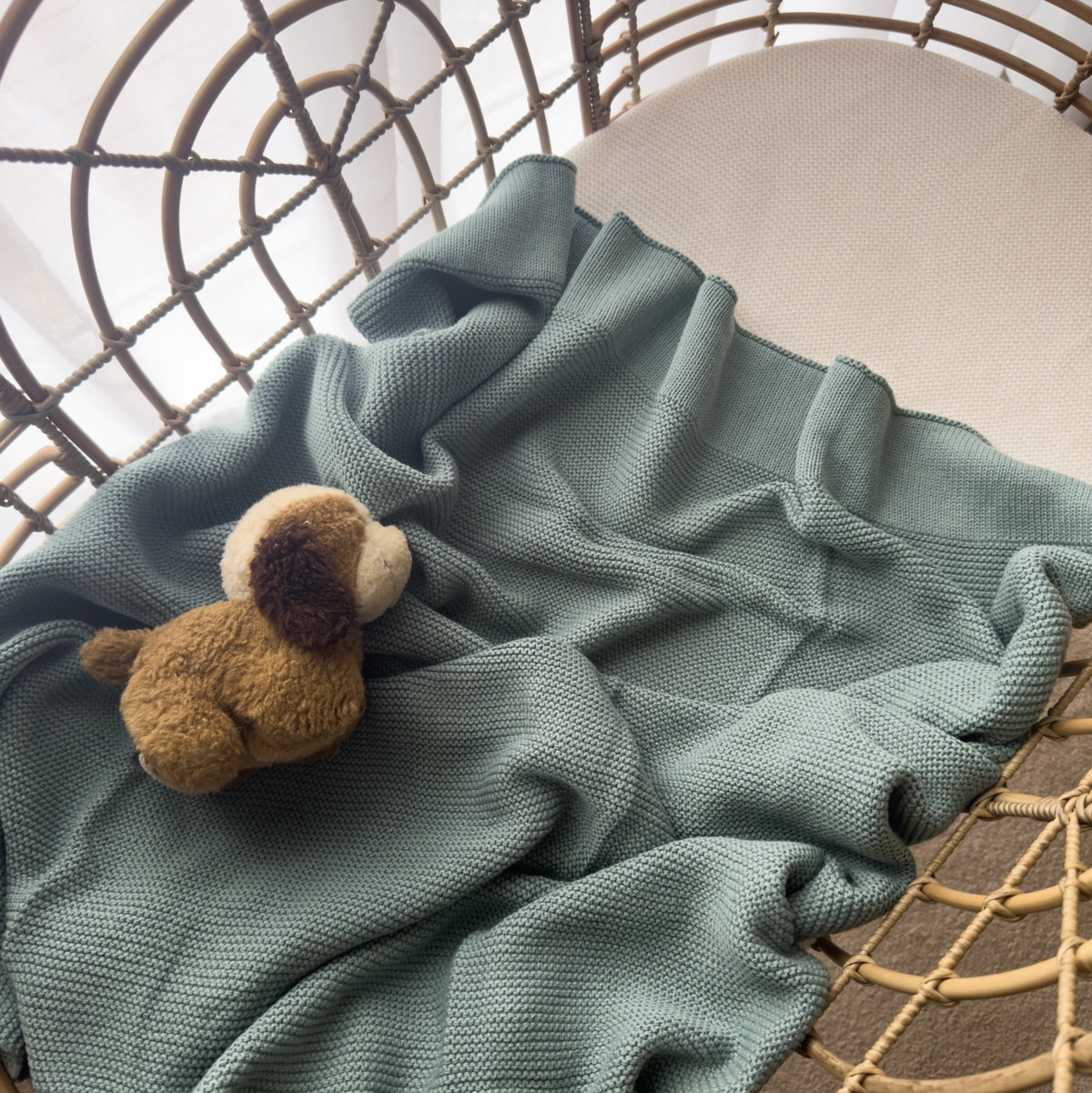 Classic Knit Blankie - Sage