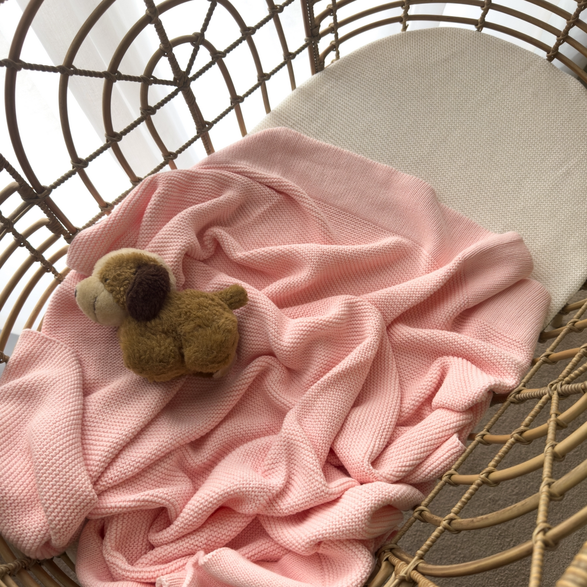 Classic Knit Blankie - Blush