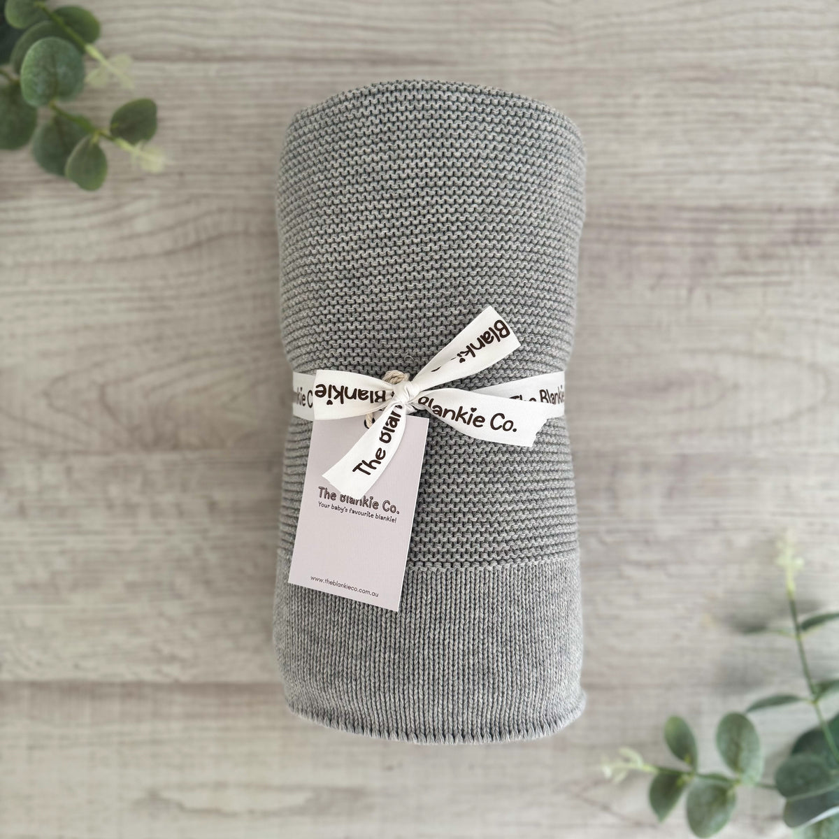 Classic Knit Blankie - Pebble