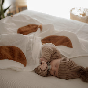 Plush Embroidered Muslin Blankie - Dreamy Moon