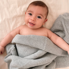 Classic Knit Blankie - Pebble